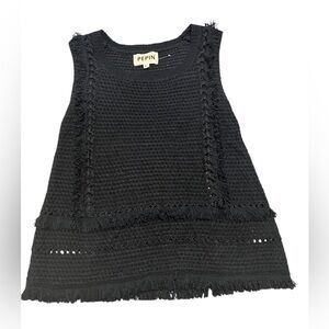 Pepin Black Sleeveless Knit Top Size XS